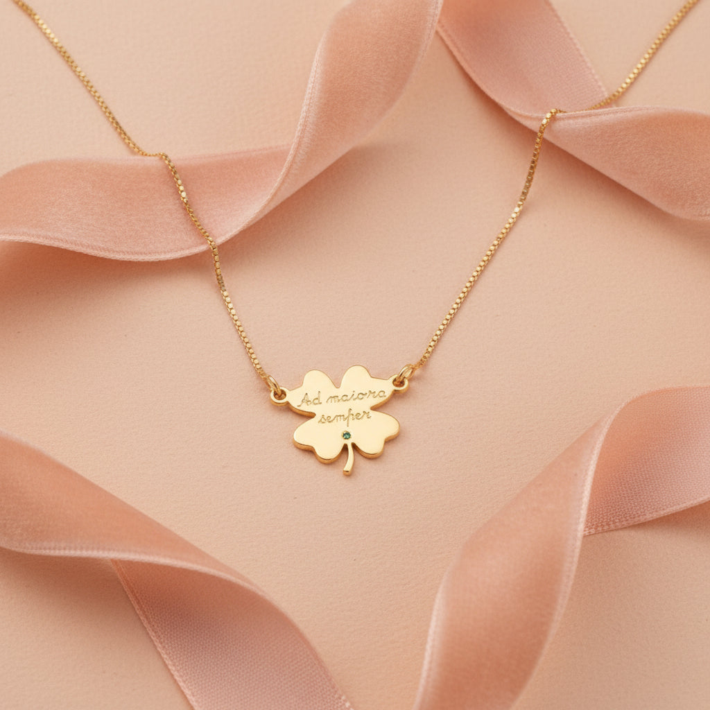 Collana quadrifoglio portafortuna