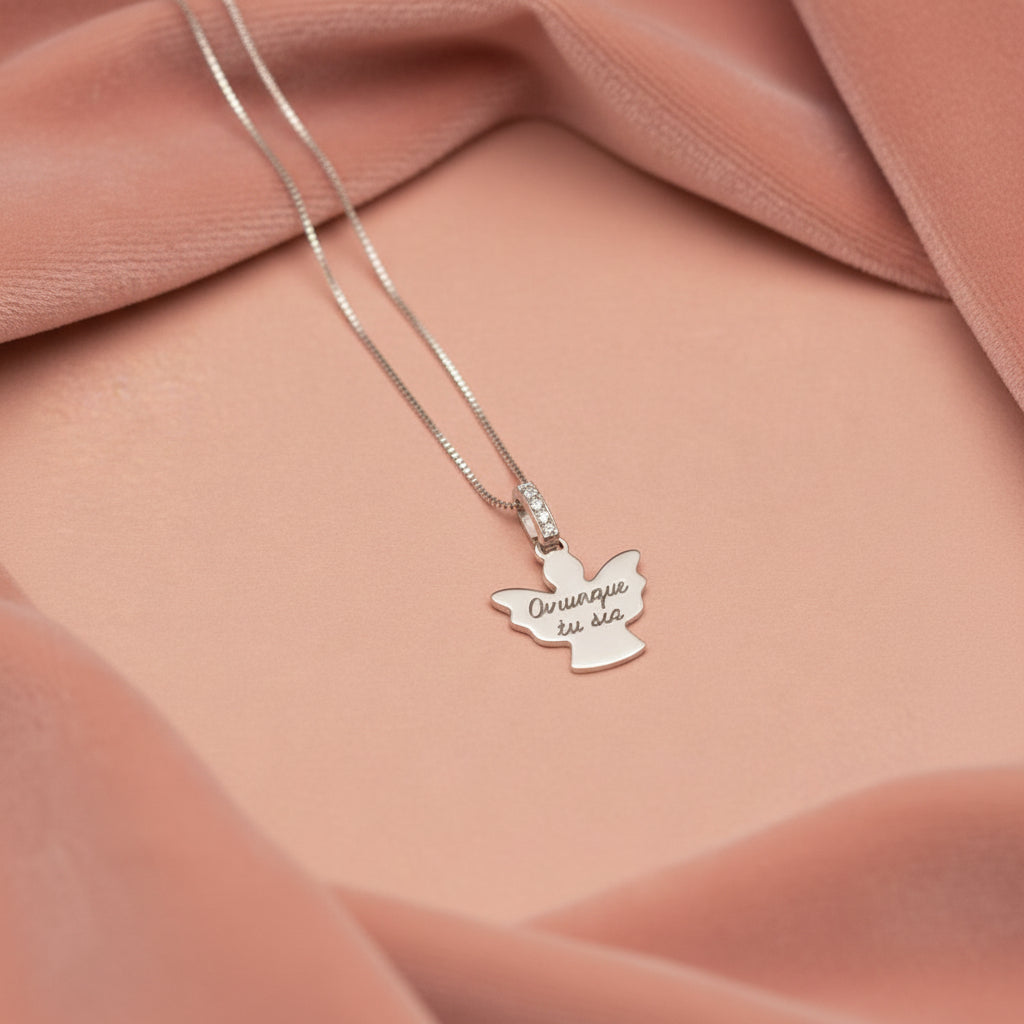 Collana con pendente Angelo personalizzabile