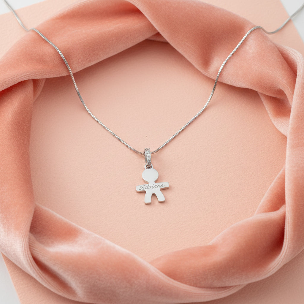 Collana pieghevole a forma di quadrifoglio, in acciaio inox Collana pieghevole a forma di quadrifoglio, in acciaio inox