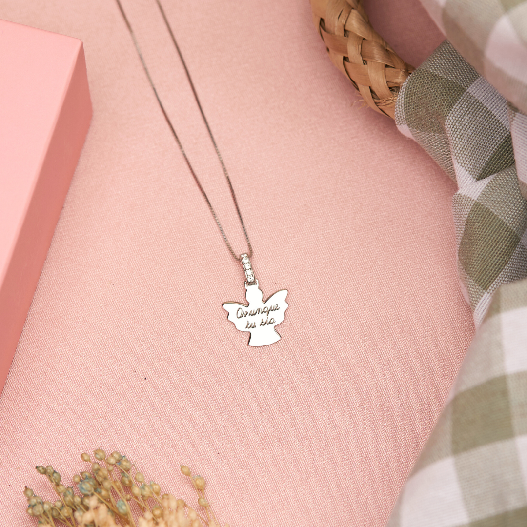 Collana con pendente Angelo personalizzabile