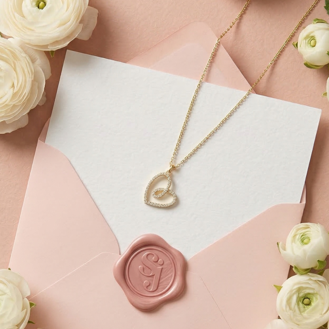 Collana Cuore in pavé di zirconi