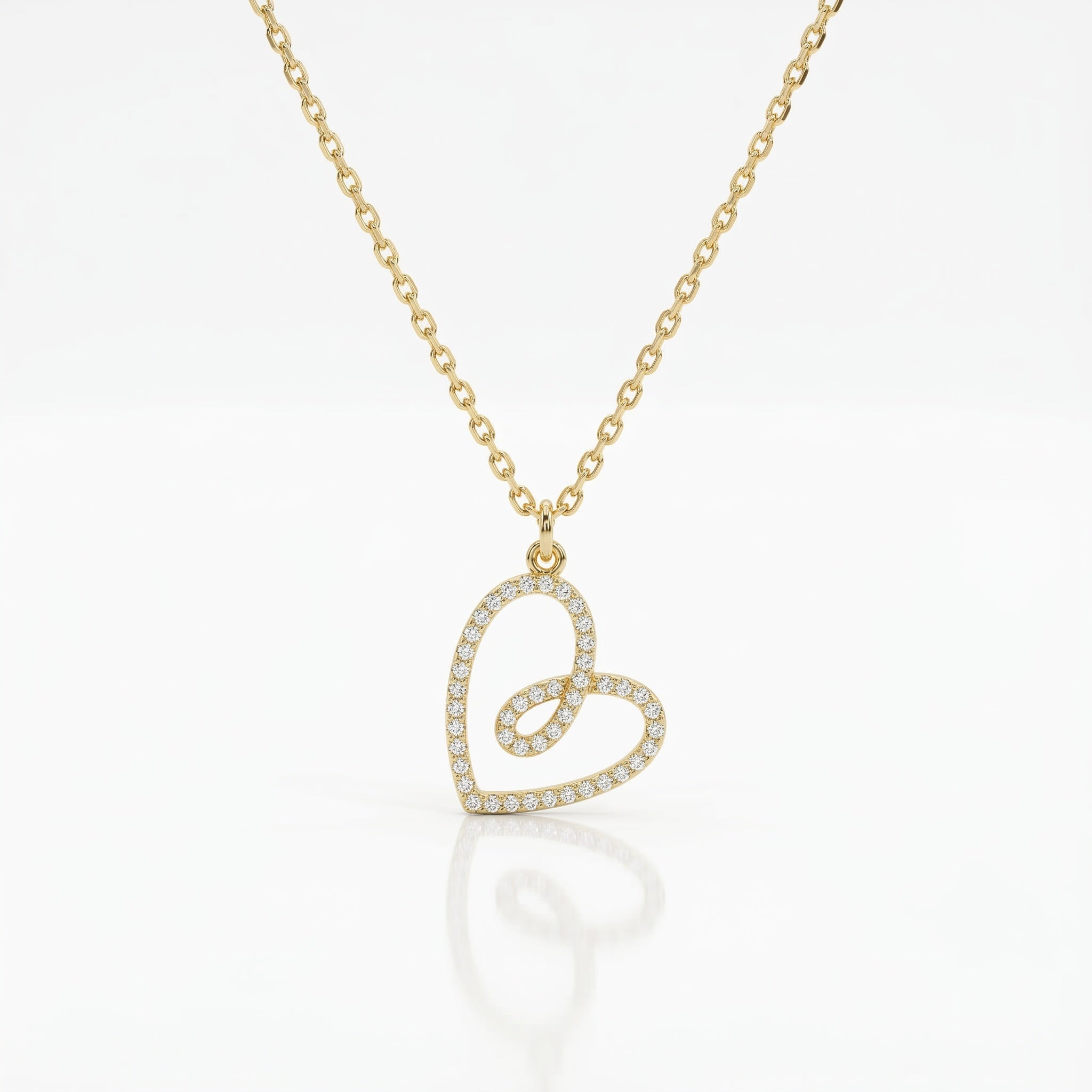 Collana Cuore in pavé di zirconi