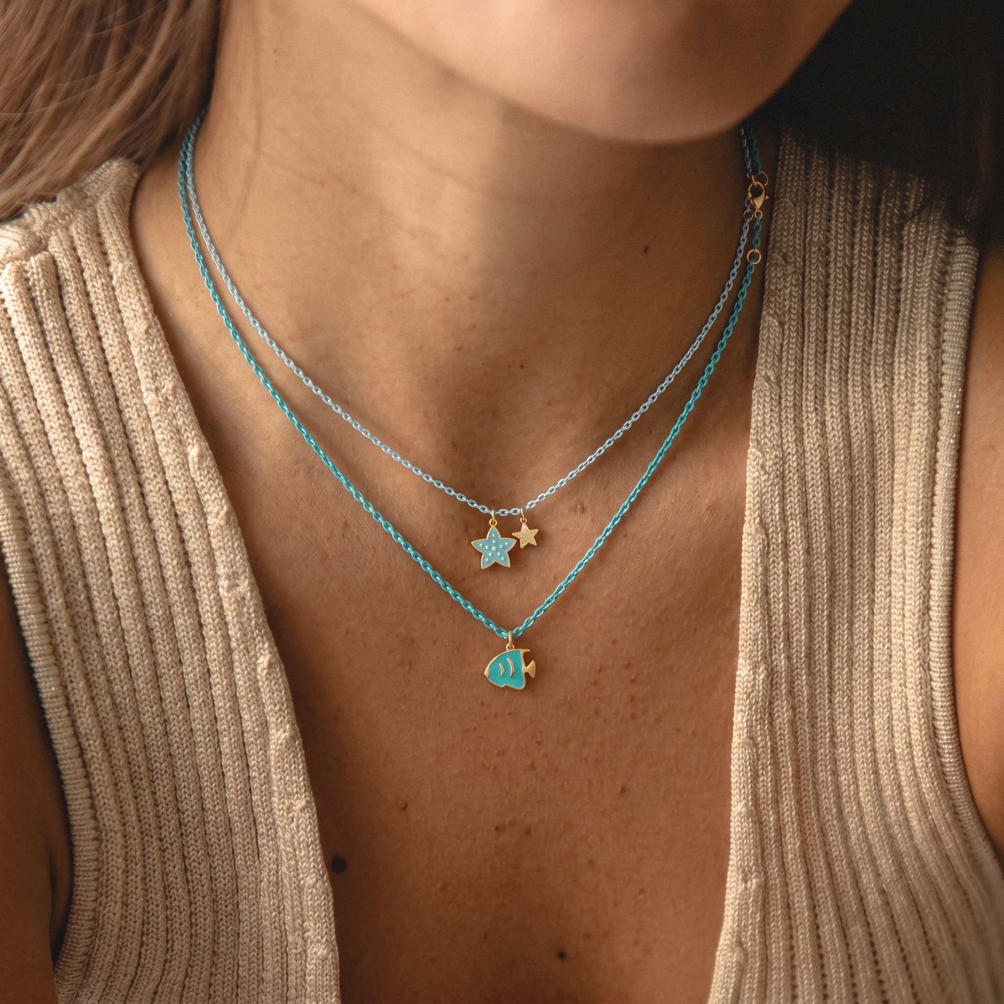 Collana Stella Marina in madreperla - doppio Charm