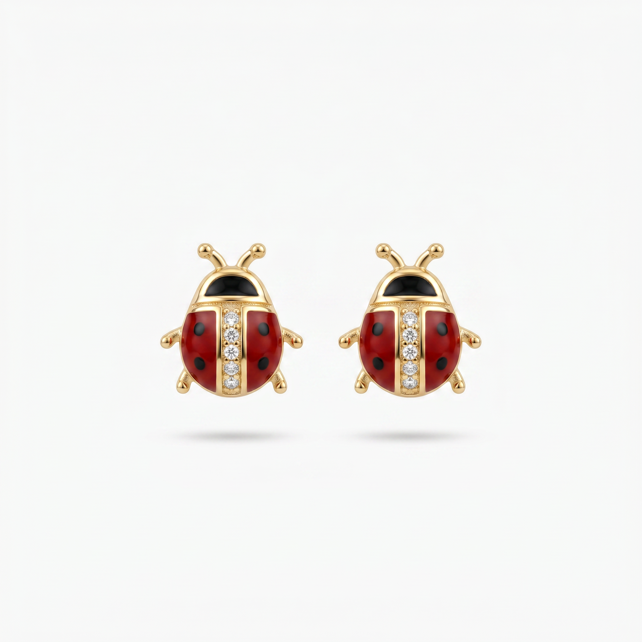 Orecchini bambina Coccinella con brillantini