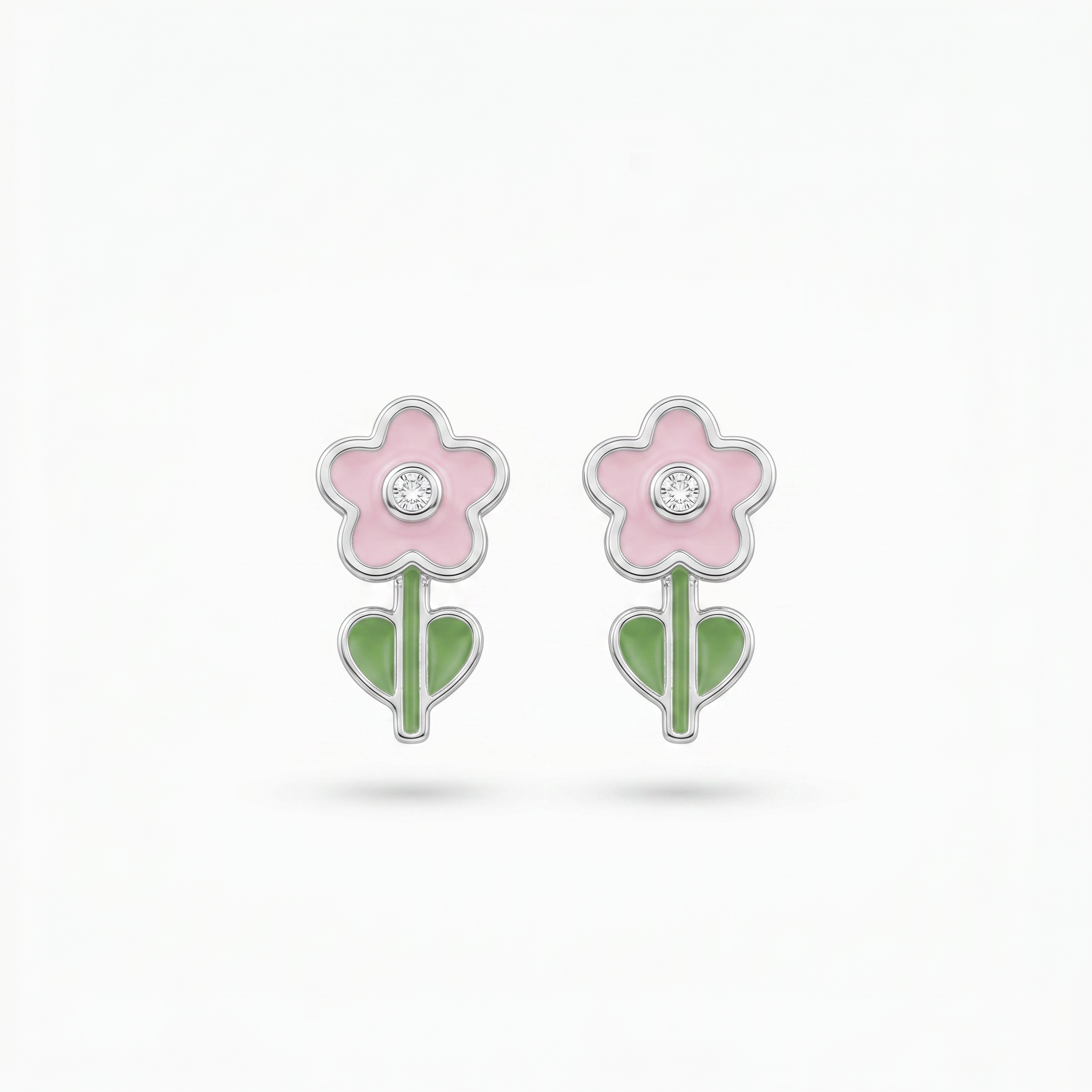Orecchini bambina Fiore con brillantino