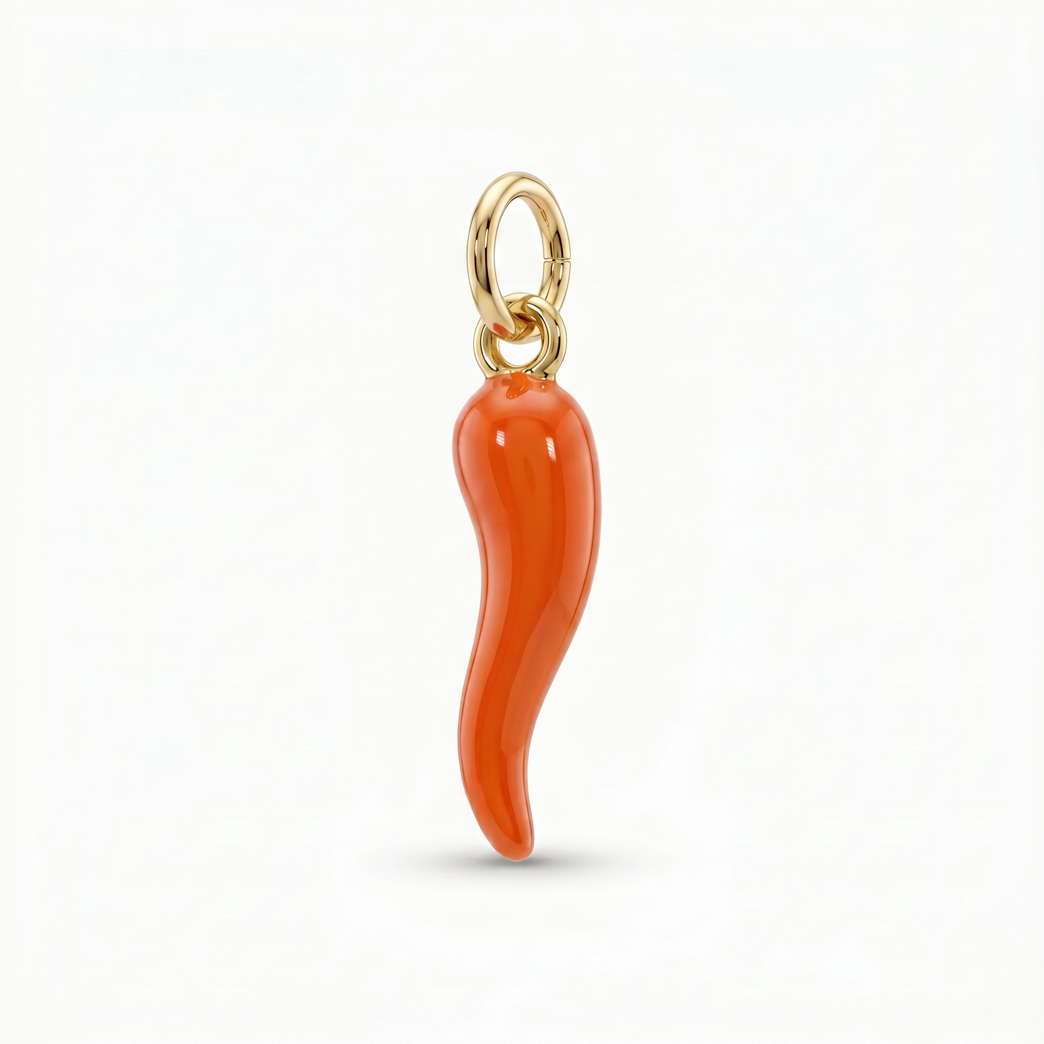 Charm Cornicello portafortuna smaltato Arancione