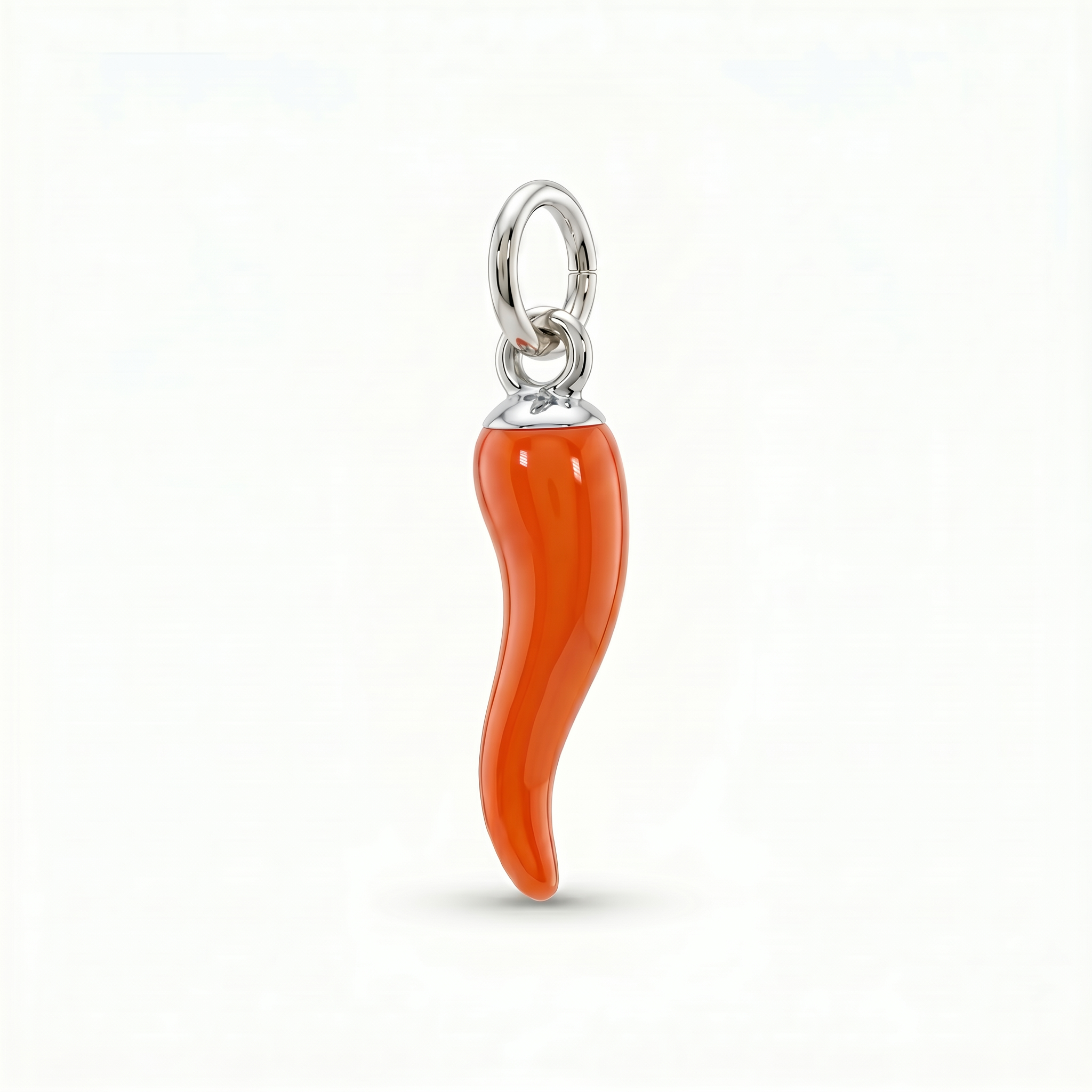 Charm Cornicello portafortuna smaltato Arancione