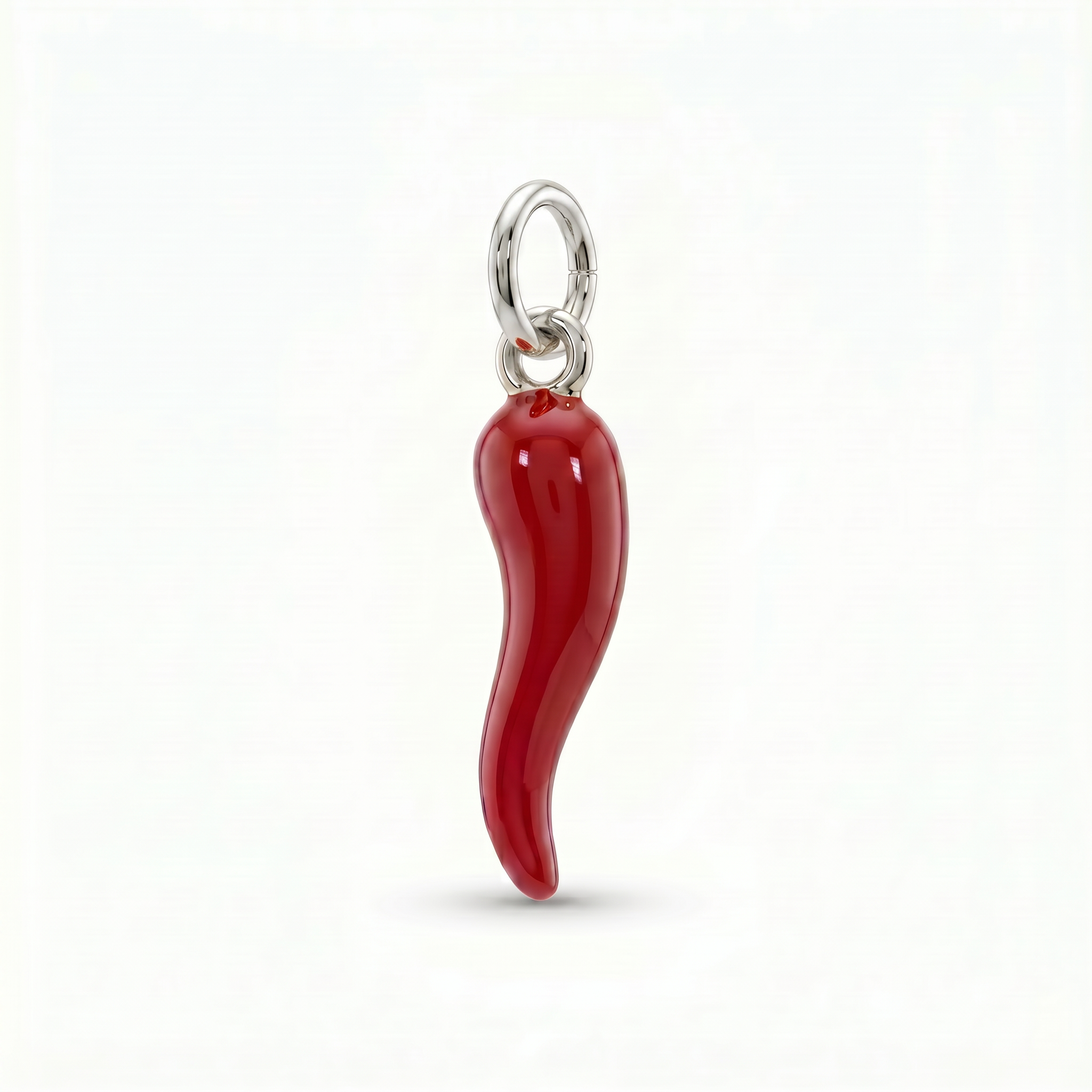 Charm Cornicello portafortuna smaltato Rosso