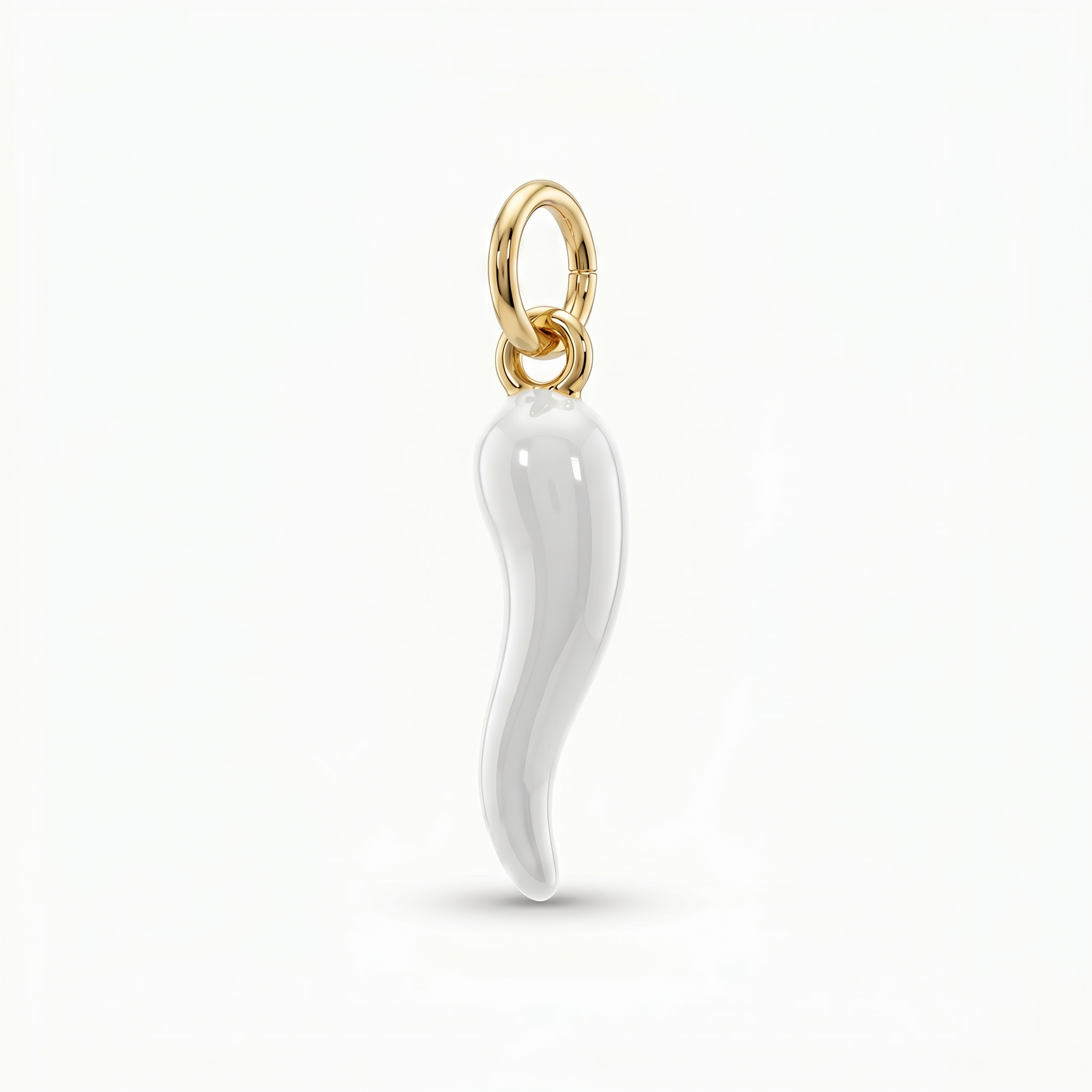 Charm Cornicello portafortuna smaltato Bianco