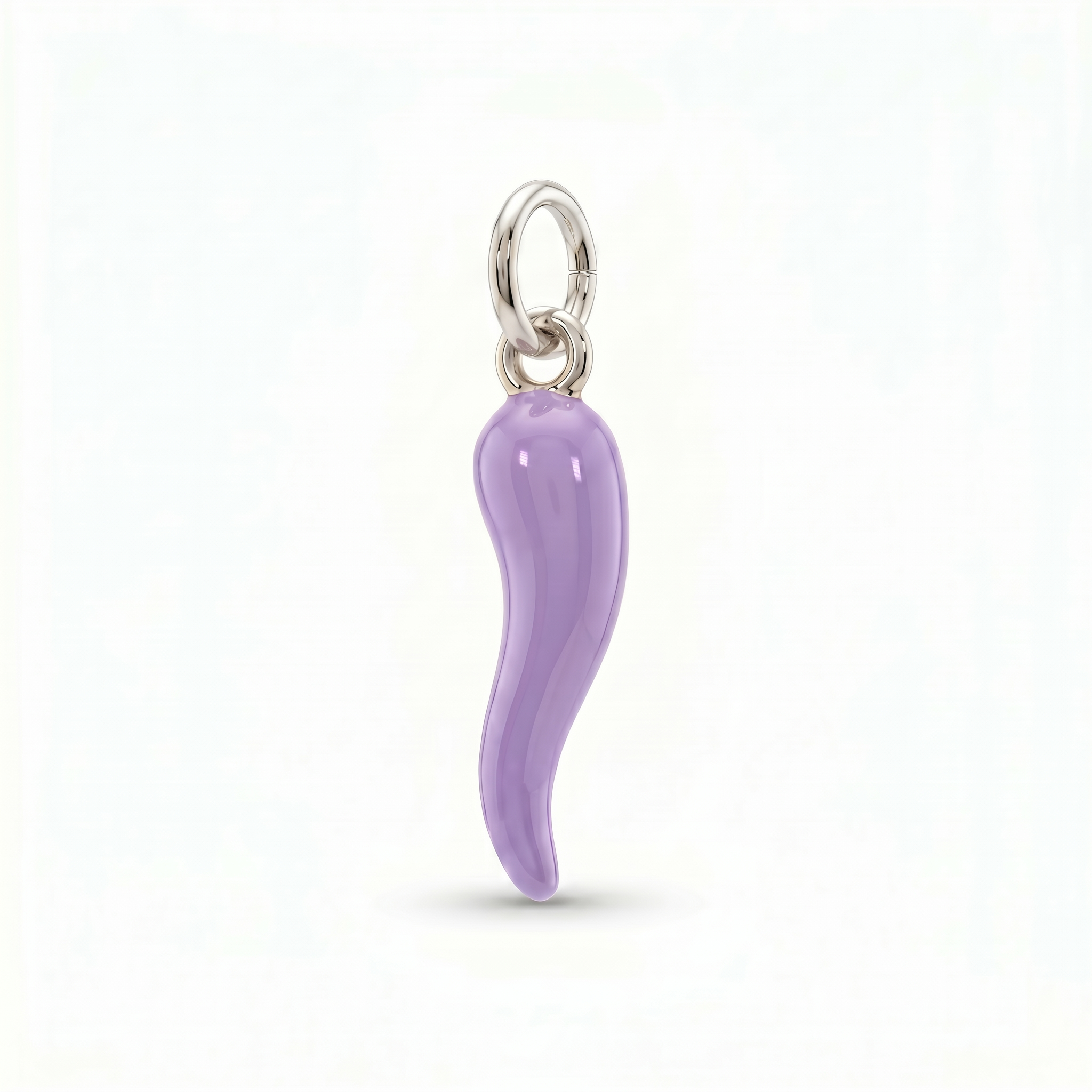 Charm Cornicello portafortuna smaltato Lilla