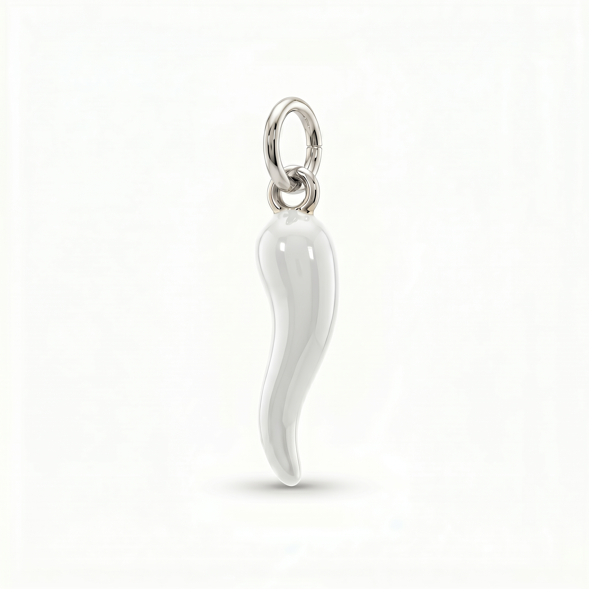 Charm Cornicello portafortuna smaltato Bianco