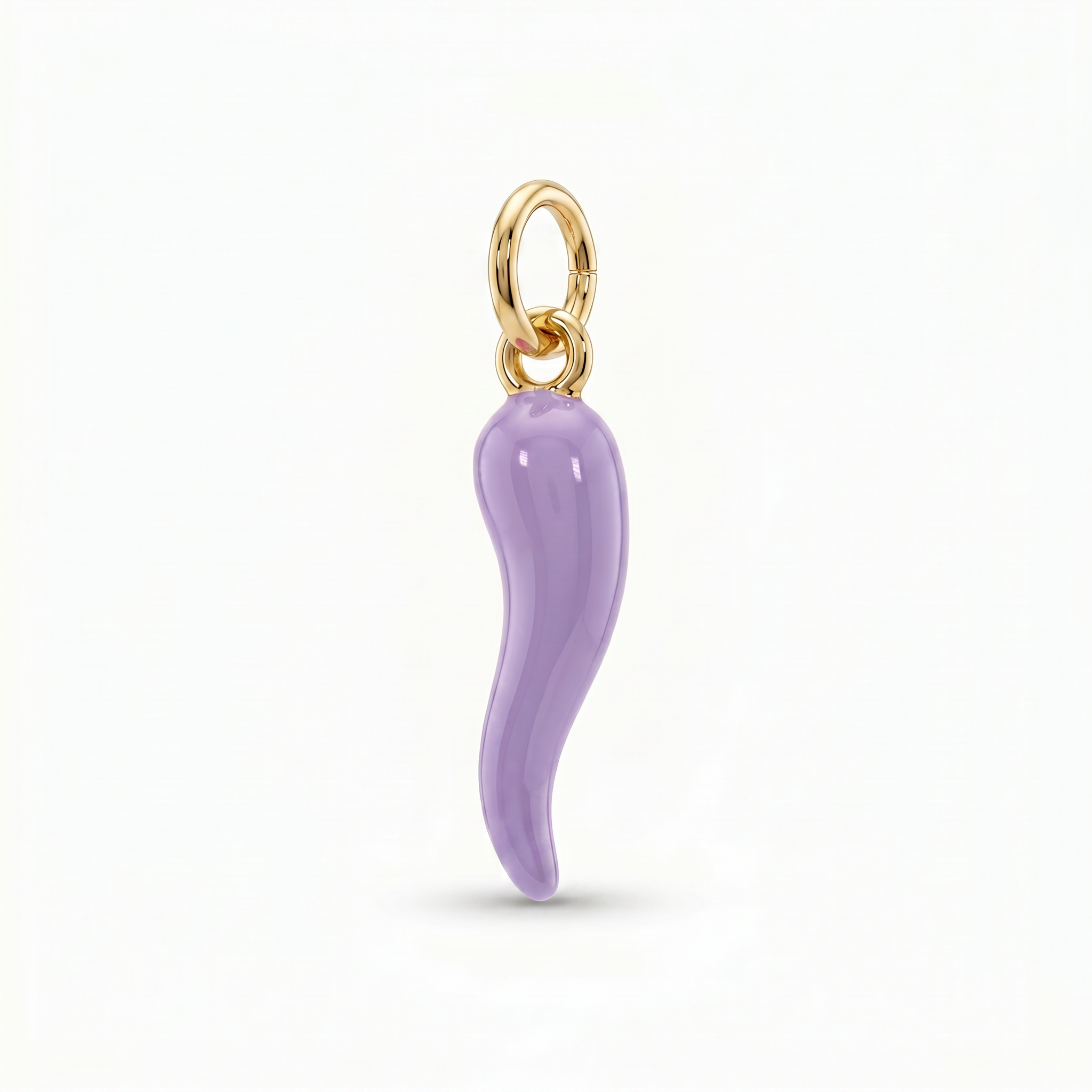 Charm Cornicello portafortuna smaltato Lilla