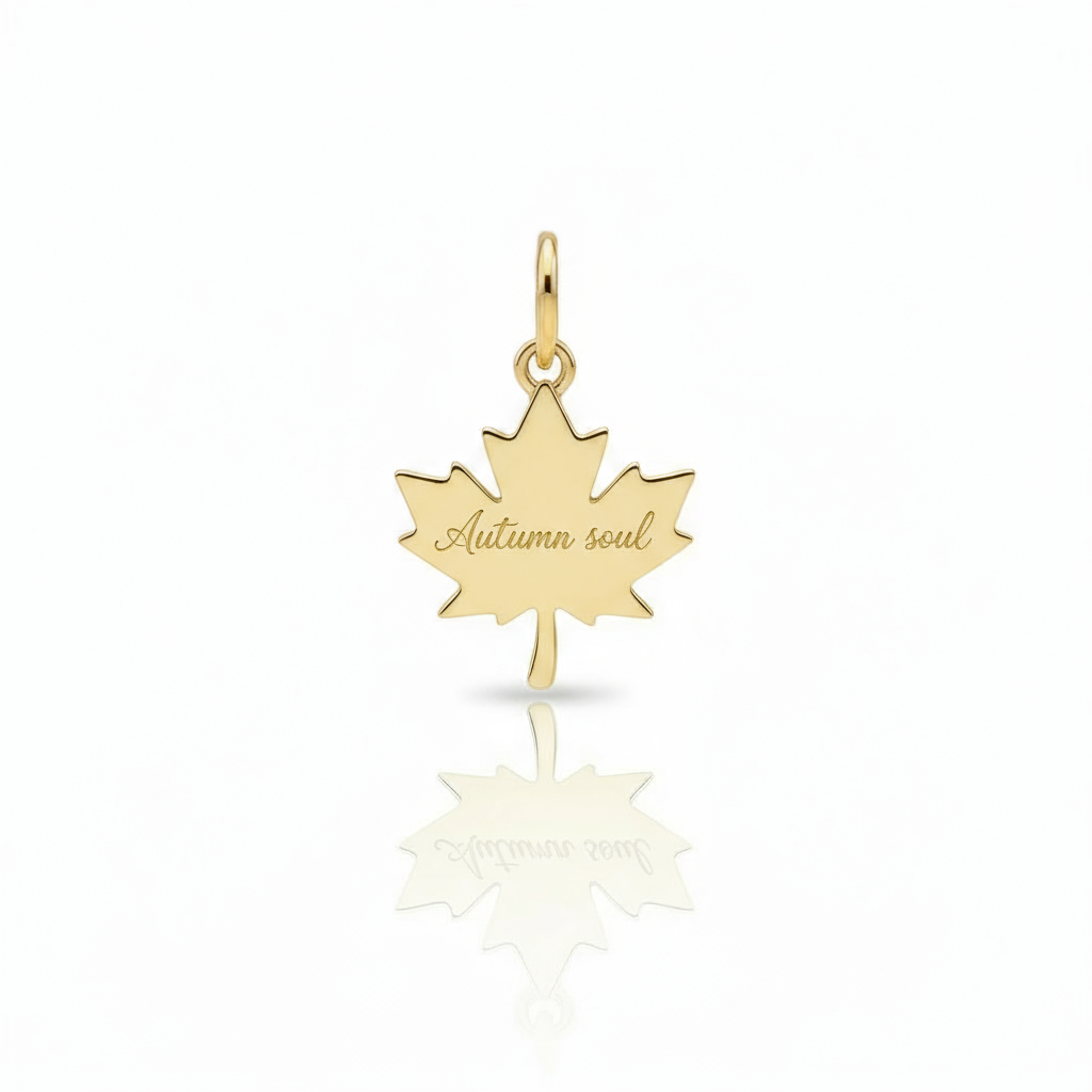 Charm Foglia d'acero personalizzabile