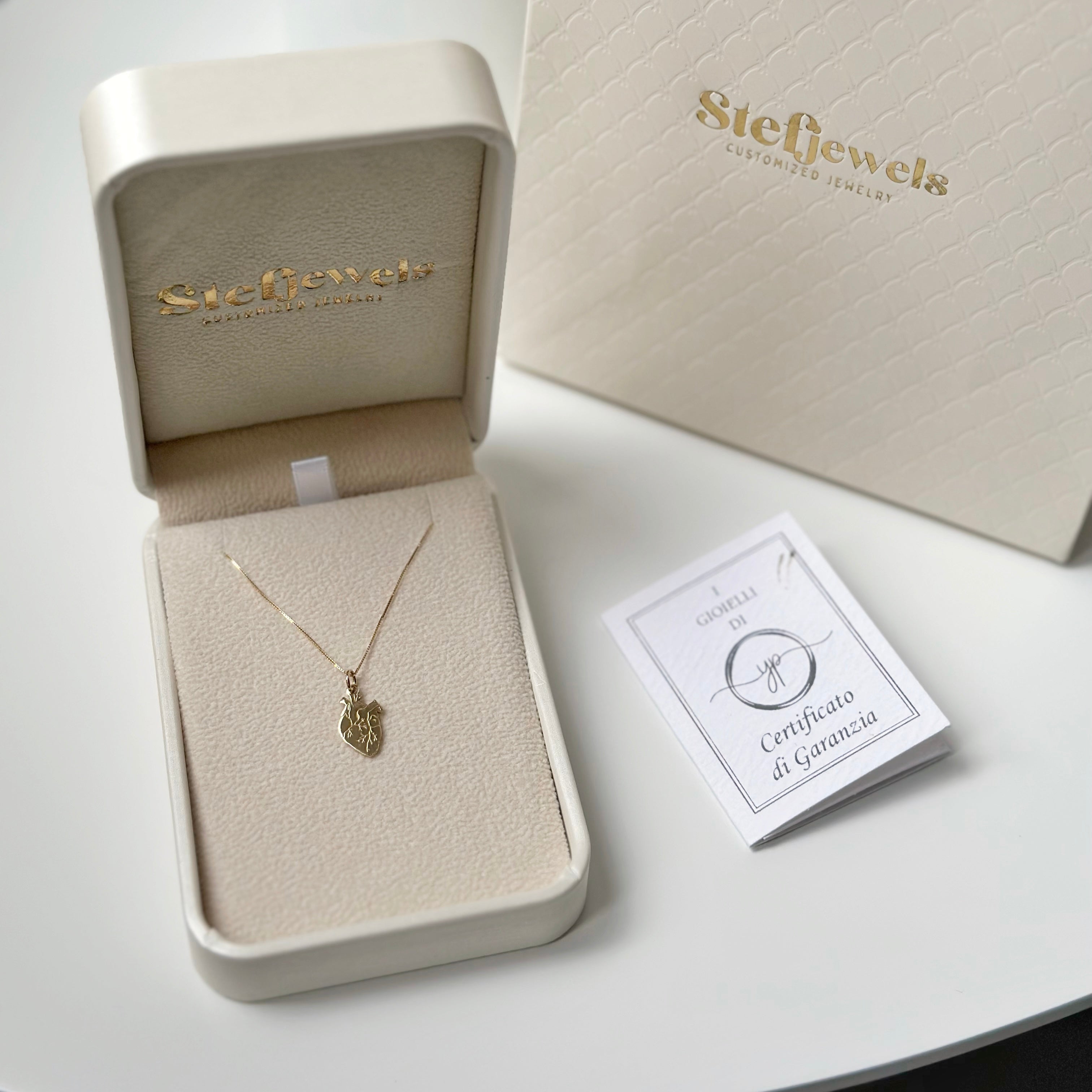 Collana Cuore Anatomico in Oro 18 kt