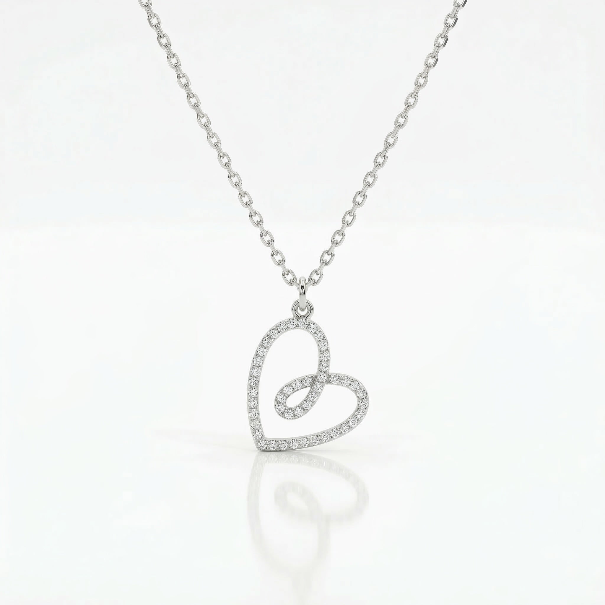 Collana Cuore in pavé di zirconi