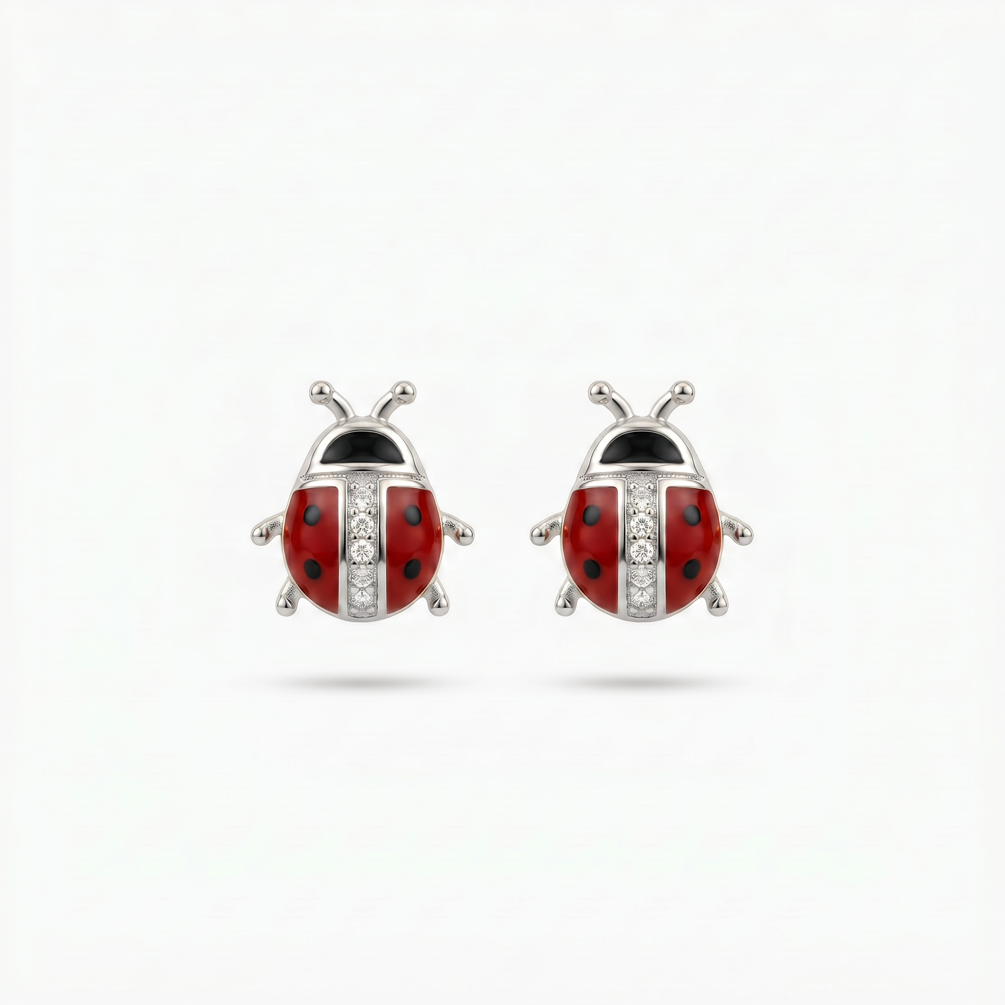Orecchini bambina Coccinella con brillantini