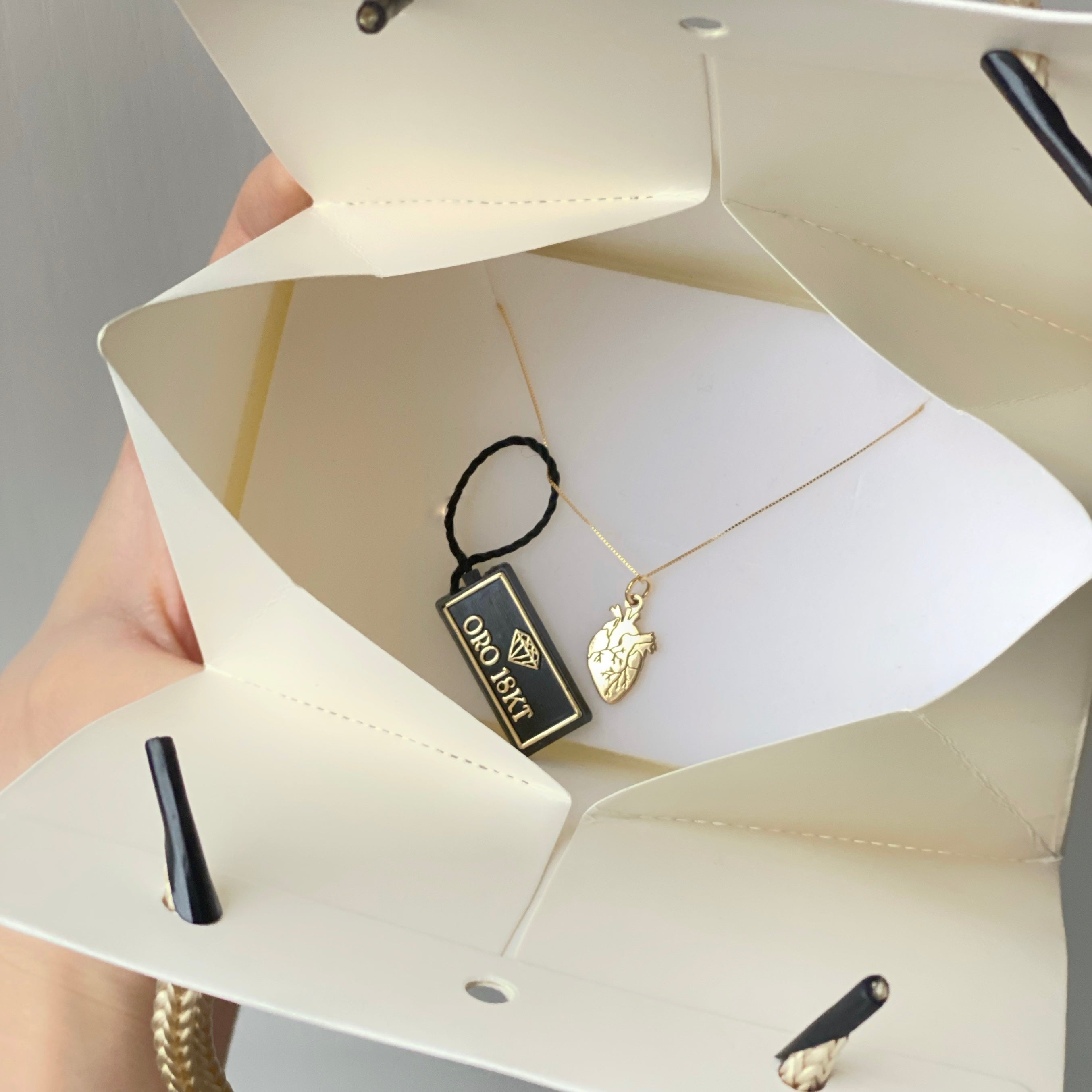 Collana Cuore Anatomico in Oro 18 kt
