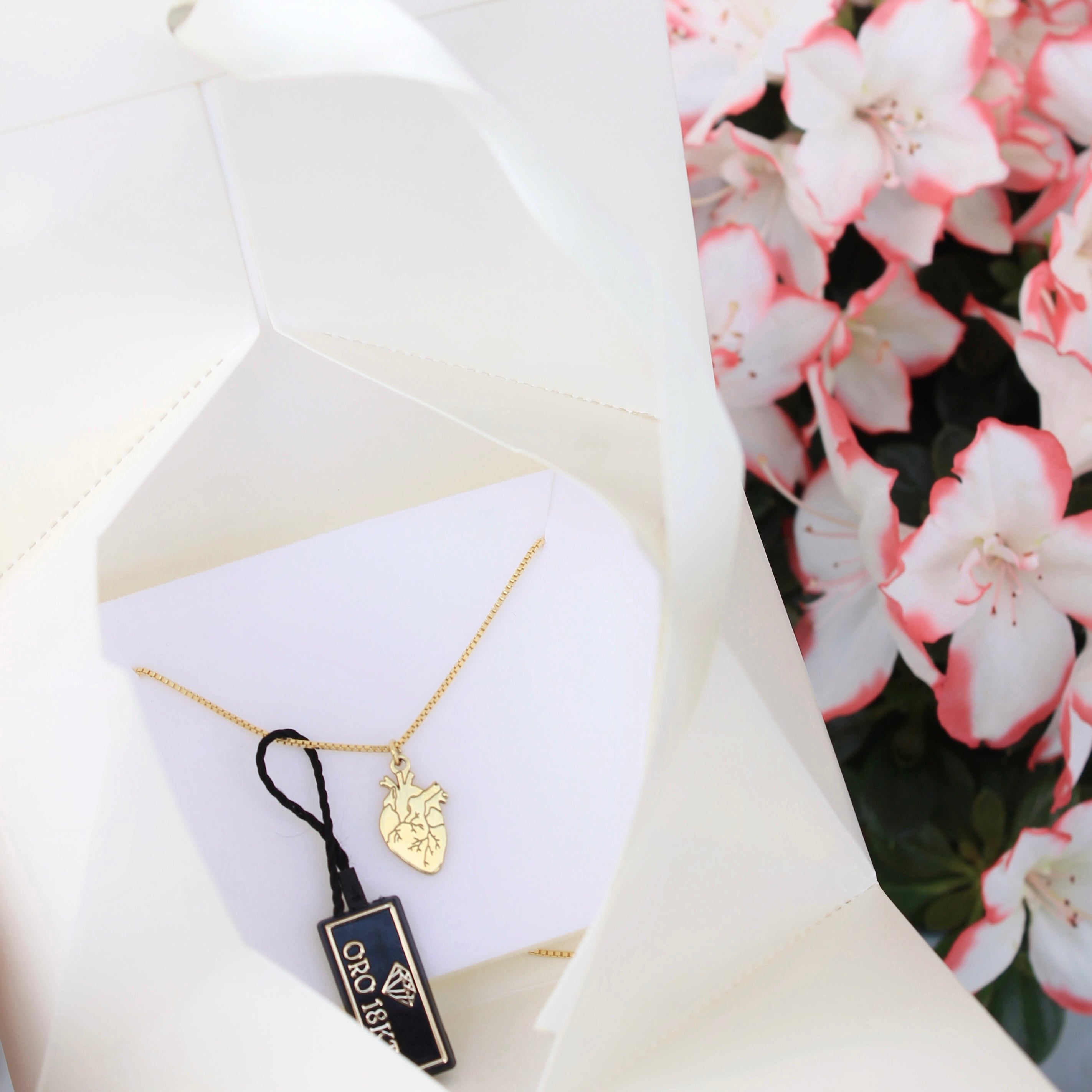 Collana Cuore Anatomico in Oro 18 kt